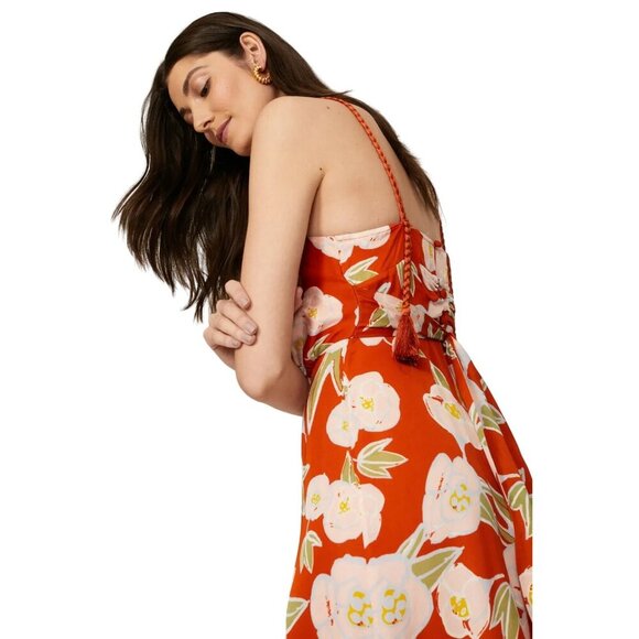 CAROLINA K Luz Dress in Orange Small Womens Floral Maxi Long - Picture 5 of 14